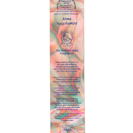 Mothers India Fragrances Incense Atma Nagchampa