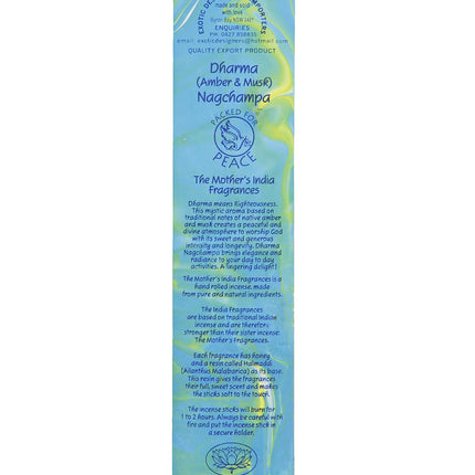 Mothers India Fragrances Incense Dharma Nagchampa