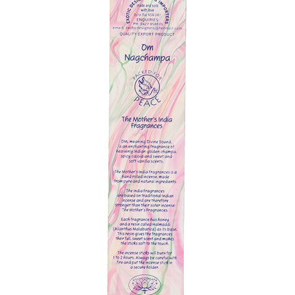 Mothers India Fragrances Incense Om Nagchampa