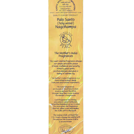 Mothers India Fragrances Incense Palo Santo Nagchampa