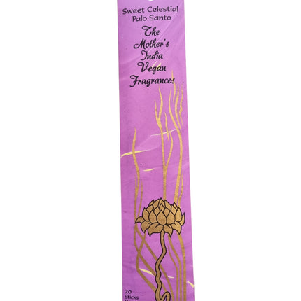 Mothers India Incense Vegan Fragrances Sweet Celestial Palo Santo