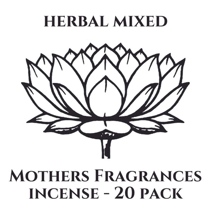 Mothers India Fragrances Nagchampa Incense Herbal 20 Mixed Pack