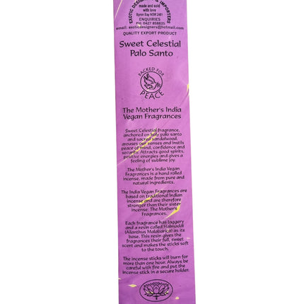 Mothers India Incense Vegan Fragrances Golden Champa Sandalwood