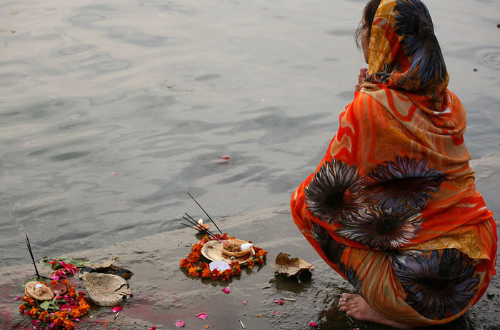 Mothers Incense Offering by Holy River